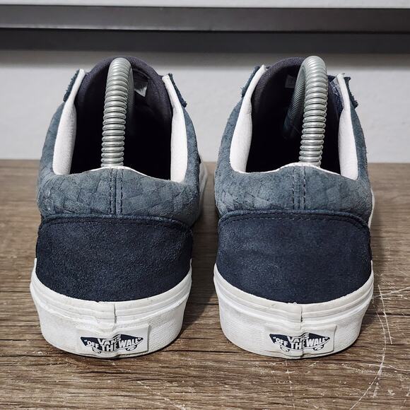 Vans Old Skool Emboss Mini Check Women's Athletic Skate Shoes Size 7.5 Blue - Picture 4 of 9